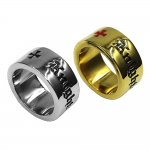 Fashion Knights Templar Ring Stainless Steel Religious Jewelry Classic Black Red Crusade Cross Men Ring SWR1045