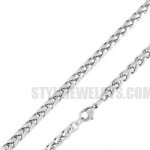 Stainless steel jewelry Chain 55cm length celtic rope chain necklace w/lobste 3mm - 8mm ch360297