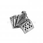 Poker Straight Flush Square Pendant Stainless Steel Jewelry Classic Punk Square SWP0520