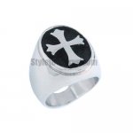 Stainless steel jewelry ring Fleur De Lis Cross Signet Ring SWR0030