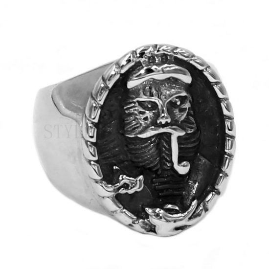 Santa Claus Head Ring Stainless Steel Jewelry Ring SWR0771 - Click Image to Close