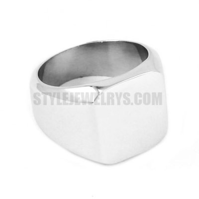 Jewelry Polished Stainless Steel Band Biker Men Signet Ring SWR0079