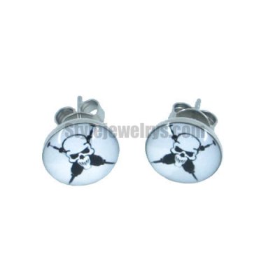Stainless steel jewelry earring Enamel skull jewelry earring SJE370003