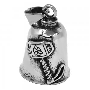 Domineering Viking Thor's Hammer Bell Pendant Motorcycle Riding Nordic Amulet Necklace SWP0698