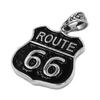 Route 66 Pendant Mother Road USA Highway Pendant Stainless Steel Route 66 Pendant SWP0451