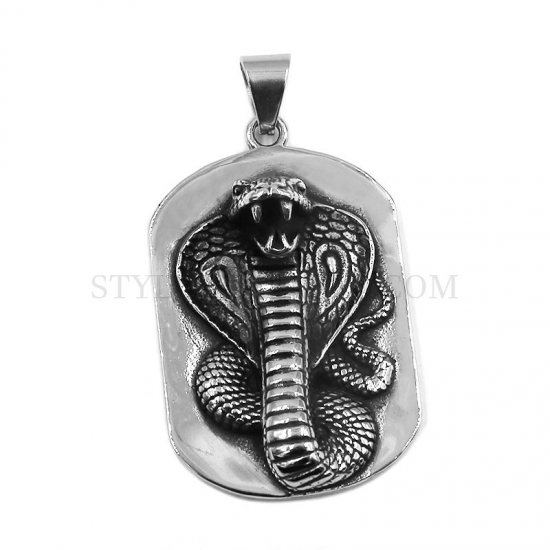 Stainless Steel Cobra Pendant Animal Jewelry Pendant SWP0615 - Click Image to Close