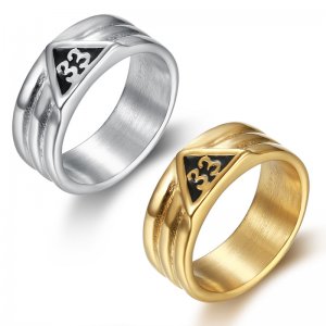 Classic 33 Masonic Ring Stainless Steel Jewelry Fashion Freemasonry Mason Biker Men Ring SWR1046