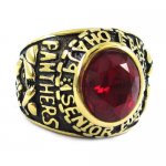 Stainless Steel Carved Word Ring, Red Gold SWR0350