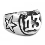 Stainless Steel Star Carved Word Ring SWR0269