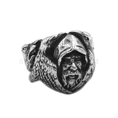 Norse Viking Wolf Eagle Wing Ring Stainless Steel Jewelry Celtic Knot Bear Man Skull Biker Ring SWR0971