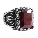 Stainless Steel Red Dragon Claw Ring SWR0340