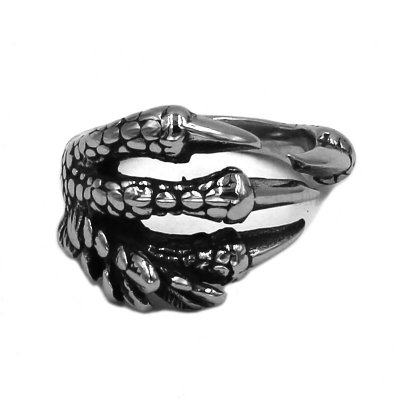 Punk Rock Ring Stainless Steel Men Biker Ring Vintage Gothic Jewelry Dragon Claw Ring SWR0805