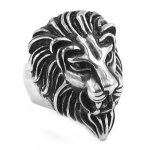 Gothic Stainless Steel Lion Head Ring SWR0322