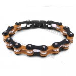 Stainless steel bracelet brown with black biker bracelet SJB0153