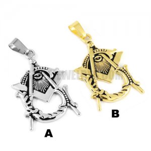 Stainless Steel Freemason Masonic Pendant Illuminati Pyramid Eye Symbol Freemasonry Biker Pendant SWP0367