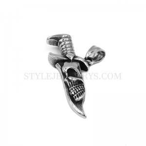 Dagger Skull Pendant Stainless Steel Jewelry Biker Pendant SWP0562