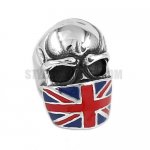 Stainless Steel Mens Ring Infidel Skull Biker Ring Biker Classic Gothic the Union Flag Skull Ring SWR0659
