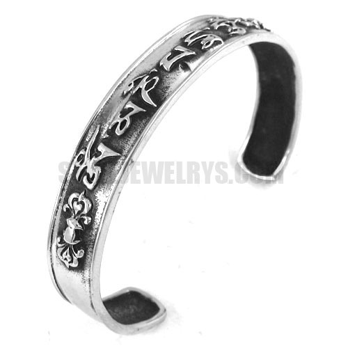 Stainless steel bangle word cuff bracelet SJB0190 - Click Image to Close