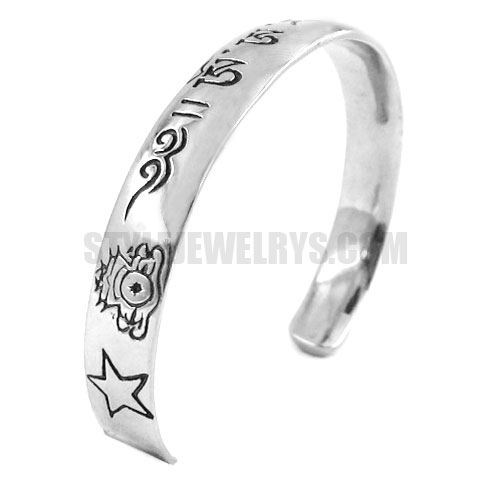 Stainless steel bangle word cuff bracelet SJB0192 - Click Image to Close