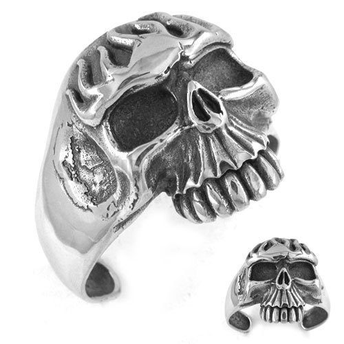Stainless steel bangle skull biker tribal Cuff Bracelet men bracelet SJB0198 - Click Image to Close