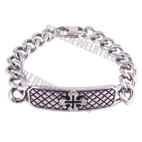 Stainless steel jewelry bracelet cross bracelet carved word bracelet SJB0143 - Click Image to Close