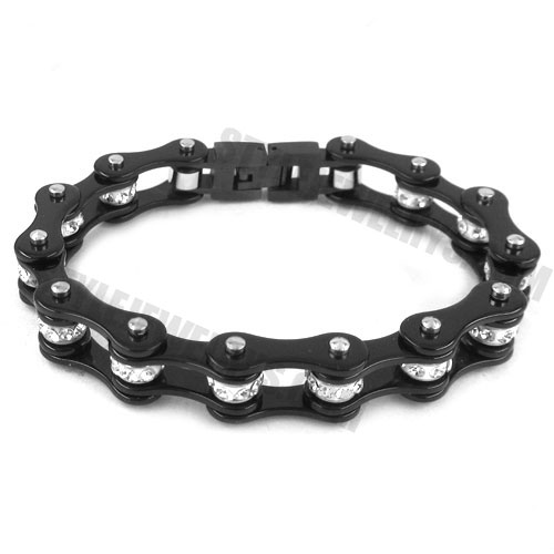 Stainless steel bracelet black biker bracelet SJB0154 - Click Image to Close