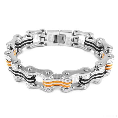 Stainless Steel White Orange Bracelet SJB0266 - Click Image to Close
