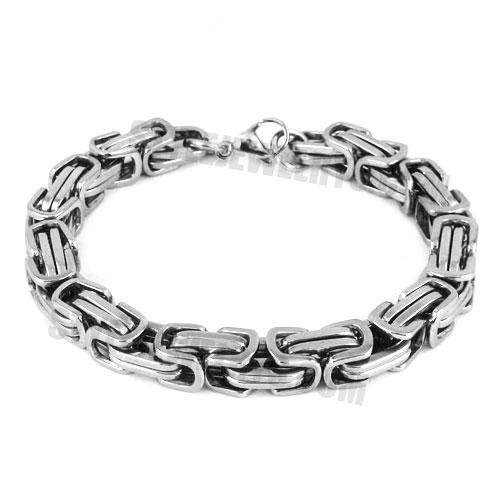 Pulseira Masculina Byzantine Chain Link Bracelet Stainless Steel Women Bracelet SJB0269 - Click Image to Close