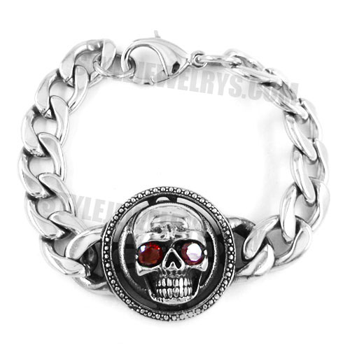 Stainless Steel Skull Bracelet SJB0276 - Click Image to Close