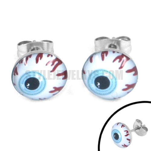 Stainless Steel Magic Eyes Earring SJE370100 - Click Image to Close