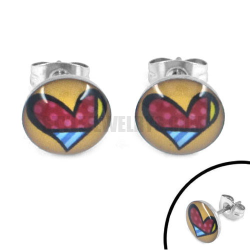 Stainless Steel Cartoon hearts Earring SJE370107 - Click Image to Close