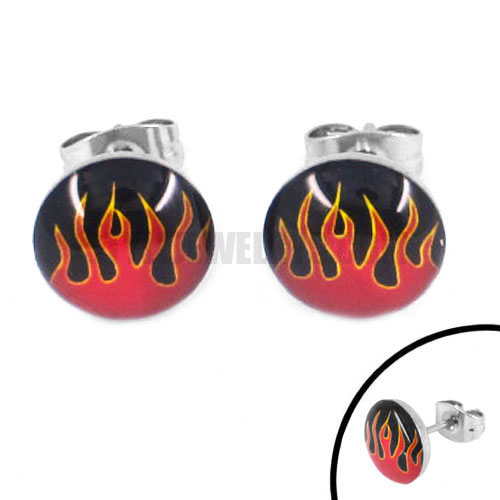 Stainless Steel Fire Earring SJE370132 - Click Image to Close