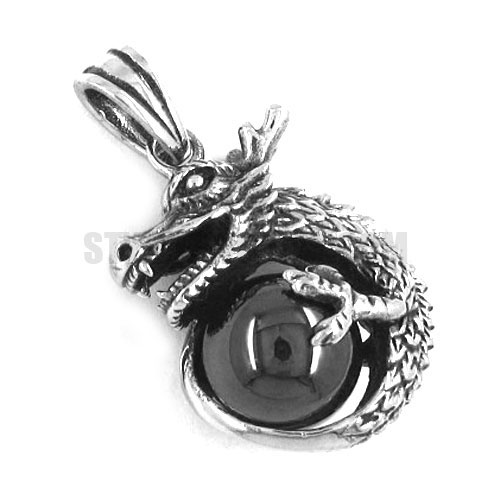 Stainless steel jewelry pendant Dragon with beads pendant SWP0159 - Click Image to Close