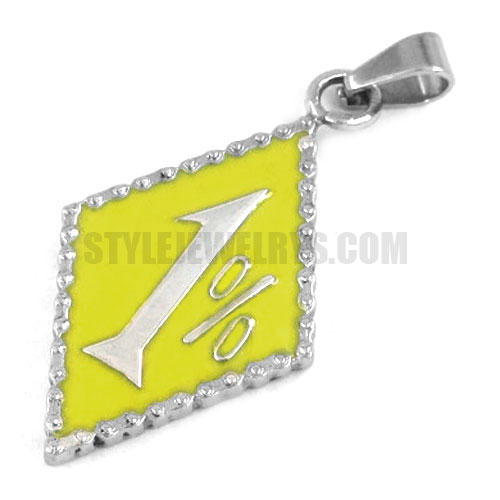 Stainless steel pendant yellow one percent pendant SWP0206 - Click Image to Close