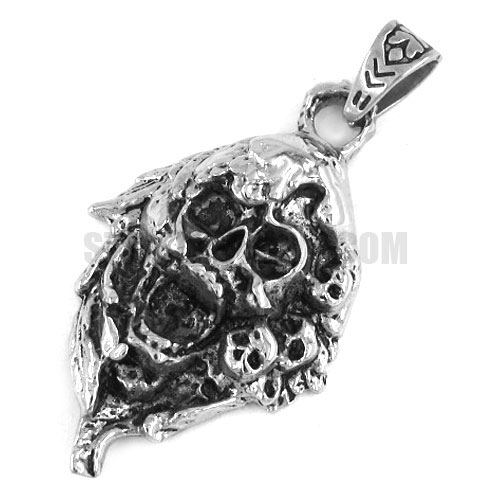 Stainless steel skull pendant SWP0214 - Click Image to Close
