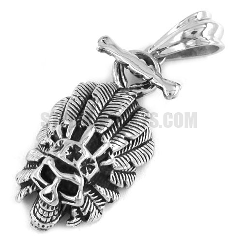 Stainless steel pendant indian skull pendant SWP0218 - Click Image to Close