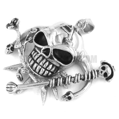 Stainless Steel Gothic Skull Pendant SWP0240 - Click Image to Close