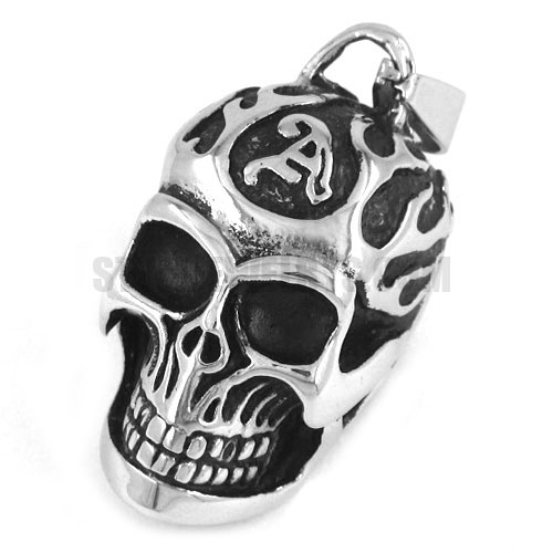 Gothic Stainless Steel Skull Pendant SWP0263 - Click Image to Close
