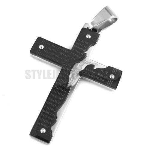 Stainless Steel Tablet Cross Necklace Pendant SWP0277 - Click Image to Close