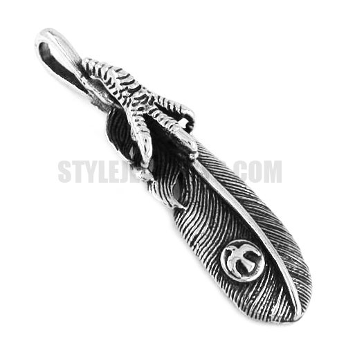 Stainless Steel Feather Pendant & Claw Pendant SWP0329 - Click Image to Close