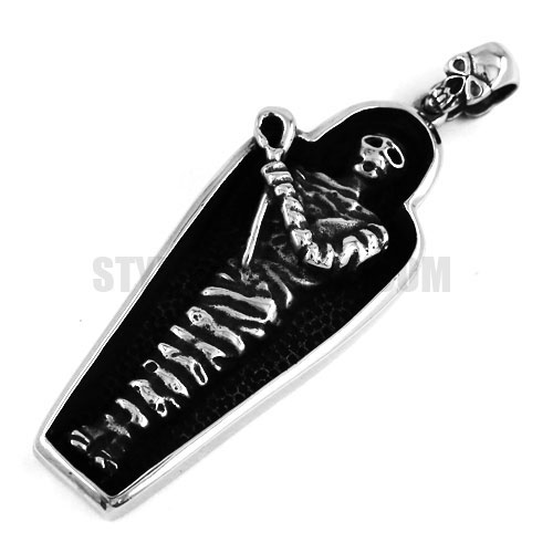 Vintage Stainless Steel Mummy Skull Pendant SWP0346 - Click Image to Close