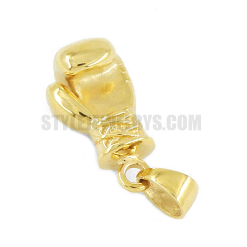 Stainless Steel Gold Boxing Gloves Pendant SWP0350G - Click Image to Close