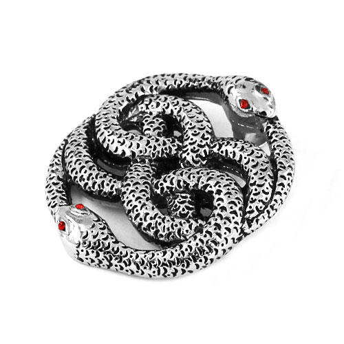 Stainless Steel Double Head Snake Pendant SWP0359 - Click Image to Close