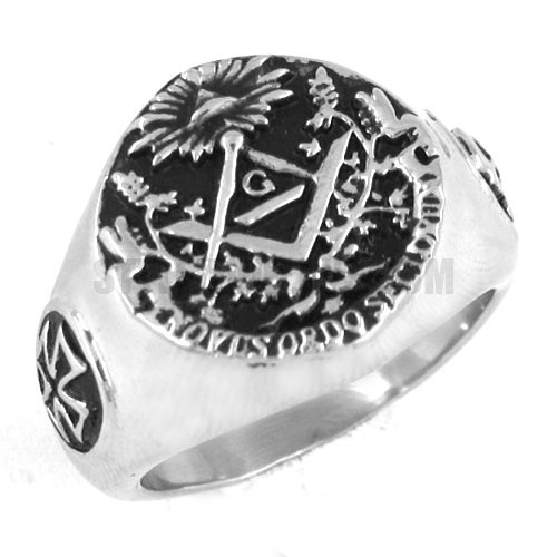 Stainless steel jewelry ring Master Mason masonic ring SWR0133 - Click Image to Close