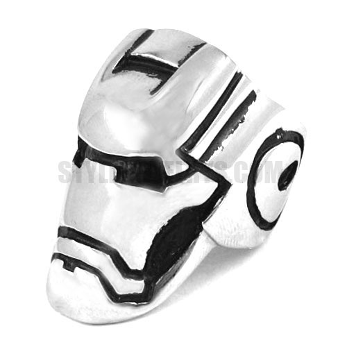 Stainless steel jewelry ring Iron Man helmet ring SWR0156 - Click Image to Close