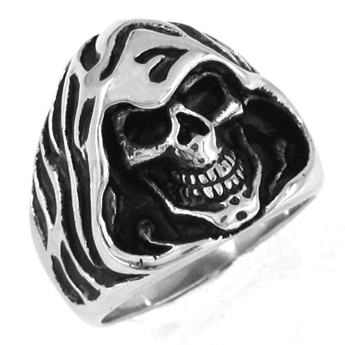 Stainless steel ring with hat skull ring SWR0162 - Click Image to Close