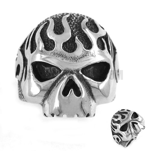 Stainless Steel Gothic Skull Ring SWR0185 - Click Image to Close