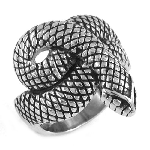 Stainless steel ring snake ring Gothic Biker men Ring SWR0213 - Click Image to Close
