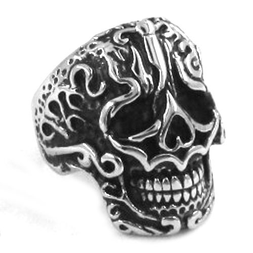 Gothic Stainless Steel Ring Skull men Ring SWR0229 - Click Image to Close