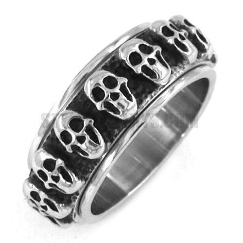 Stainless Steel Skull Ring SWR0241 - Click Image to Close